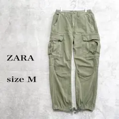 ZARA カーゴパンツ グリーンsize M 綿100%