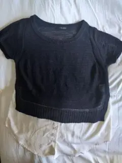 バンヤードストーム 　ネイビー　半袖ニット　サイズ1 Мサイズ