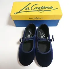 la cadena ラカデナ 29ベロアストラップシューズ ネイビー