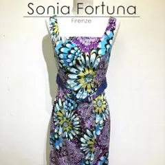 Sonia Fortuna 花柄ノースリーブワンピース　サイズ44 イタリア製