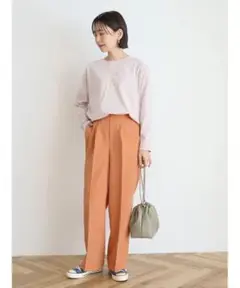 アメリカンホリック タックワイドパンツ オレンジ M