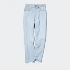 UNIQLO ペグトップハイライズジーンズ【25】ライトブルー ダメージ加工