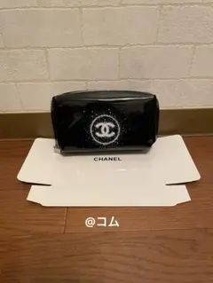 シャネル CHANEL エナメルポーチ 箱付き