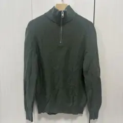 H&M ダークグリーン スリムフィット ニットセーター