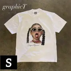 海外インポート グラフィックTシャツ 白 M ユニセックス opium Y2K
