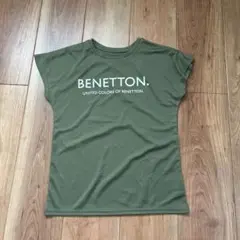 BENETTON オリーブグリーン Tシャツ Mサイズ
