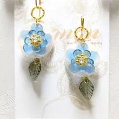 18719…チャーム・シェルプレート&レジンフラワー(2個)￥620-
