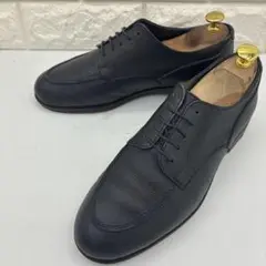 【良品】TOMOE 浅草 鞆ゑ ともえ Uチップ 25.5 ネイビー シボ革