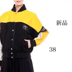 極美品✨ドゥロワー スタジャン レザー 切り替え ロゴ刺繍 シルク 羊革 Liugoo Leathers 本革 レザースタジャン メンズ リューグー