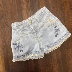 メゾピアノ リボン刺繍 ショートパンツ　110cm