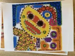 カラフルな抽象画 キャラクター風の顔