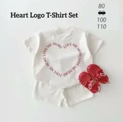 新品 ハートロゴ Tシャツ セットアップ ホワイト 80 100 110