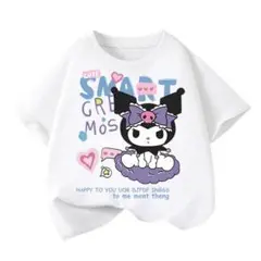 サンリオキャラクター　Kuromi キャラクター Tシャツ ホワイト