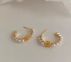 136【数量限定】在庫わずか 2個セット ゴールド パール ピアス