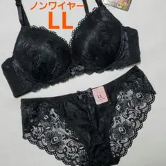 【新品未使用】格安！ノンワイヤー ブラショーツセット LL No.46 黒