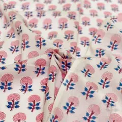 【長尺OK/商用可】インド産ハンドブロックプリント生地 NHB130