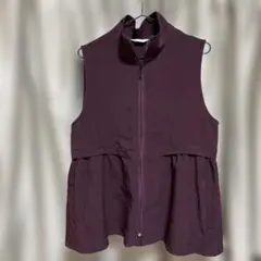 バスケット ベスト　ジレ　バーガンディ　美品