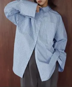 hellamストライプオーバーサイズシャツ