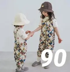 しまむらsoftcheeseコラボ パッチワークデザインサロペット　90cm