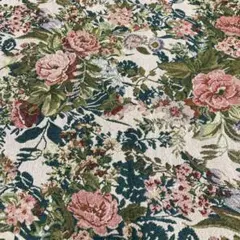 フラワープリント 織物生地 約150cm x 150cm