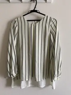 ストライプ長袖ブラウス Mサイズ