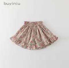 花柄キュロット 子供服 100 キッズ スカート ピンク