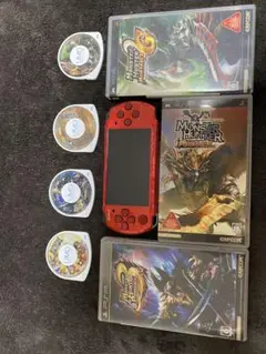 PSP本体 レッド モンスターハンターセット