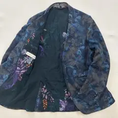 美品 ETRO エトロ 極上総花柄 テーラードジャケット ネイビー系 ボタニカル