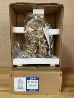 d853/新品★CITIZEN スイートエンゼル 置時計 ゴールド