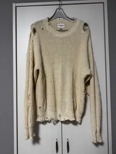 KAMIYA 24SS BORO COTTON KNIT PULLOVER M
