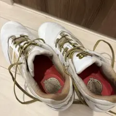 ニューバランス スパイク 金具 ホワイト ゴールド
