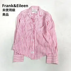 美品✨Frank＆Eilleen　ストライプシャツ　リネン100% ピンク