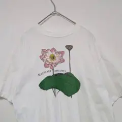 90s USA製　フラワー　花　ヴィンテージ　Tシャツ シングルステッチ　M