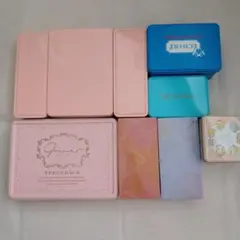 空缶まとめ売りJ. Meine ピンク収納缶 中型 蓋付き