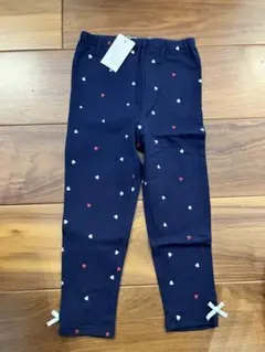 ★新品★petit main ハート柄レギンス 100cm ネイビー