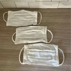 布マスク　白　女の子　給食セット　姉妹おそろい　ホワイト