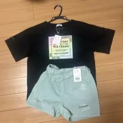 【新品タグ付き】2枚セットALGY Tシャツ&ミントグリーンショートパンツXS