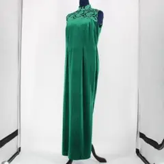 【フラダンス衣装】グリーン FANCY DRESS ワンピース ノースリーブ