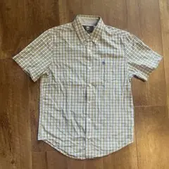 c-boy 00s timberland 水色/黄色半袖チェックシャツ短丈　XS