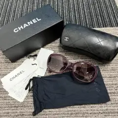 美品 CHANEL シャネル カメリア サングラス パープル