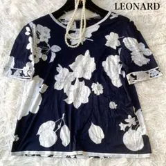 LEONARD 定番 花柄 Tシャツ カットソー コットン100 L 訳あり