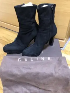 CELINE セリーヌ スエード レザー ブーツ ブラック 24.5cm