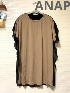 ANAP アナップ【美品】バックシースルーフリルTシャツ