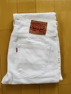 未使用Levi's 501 ホワイトデニム 31-32ストレート ユーズド加工