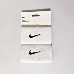 2((NIKE ナイキ スウッシュ ダブルワイド　リストバンド　ホワイト　2個