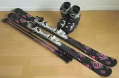 KASTLE/学生・レディース用/軽量！スキーセット/メンテ・WAX済未✔ KASTLE/学生・レディース用/軽量！スキーセット/メンテ・WAX済未✓