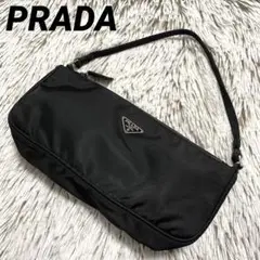 【人気✨】PRADA アクセサリーポーチ ナイロン 三角プレート ハンドバッグ