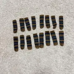 茶色と青のストライプ椅子カバー用ソックス