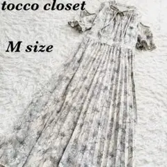tocco closet リボン付き　オープンショルダー　フラワー　ワンピース