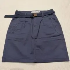 ネイビー ミニスカート ベルト付き